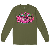 Army Green Cancer pumpkins Cancer Awareness Long Sleeve Tee - HowdyJamesFarm