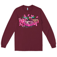 Burgundy Cancer pumpkins Cancer Awareness Long Sleeve Tee - HowdyJamesFarm