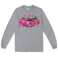 Heather Grey Cancer pumpkins Cancer Awareness Long Sleeve Tee - HowdyJamesFarm