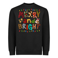 Black Merry And Bright Heavyweight Sweatshirt - FaDigitalArtStudio