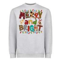 Heather Grey Merry And Bright Heavyweight Sweatshirt - FaDigitalArtStudio