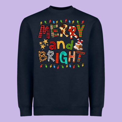 Merry And Bright Heavyweight Sweatshirt Designed By Fadigitalartstudio