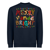 Navy Merry And Bright Heavyweight Sweatshirt - FaDigitalArtStudio