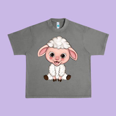 Cartoon Lamb Urban Heavy Tee Designed By Howdyjamesfarm