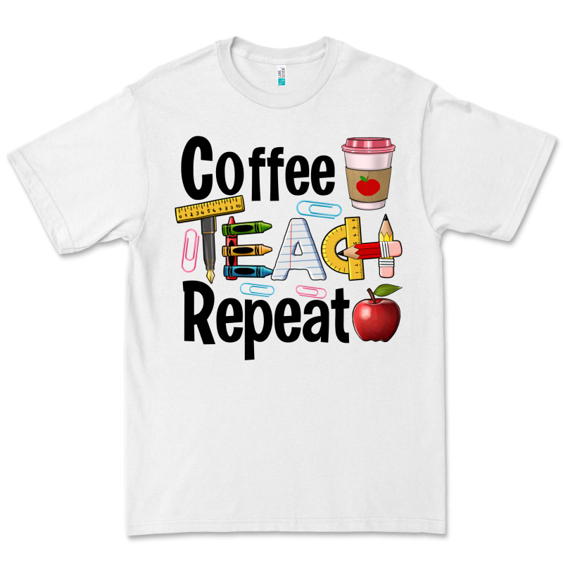 Coffee Teach Repeat Premium Tee by BarkalooDesign | Teevron