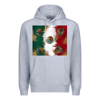 Heather Grey Mexican Flag Premium Hoodie - RanaPortraitStore