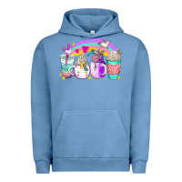 Pigment Pebble Blue unicorn coffee cups Urban Hoodie - AdoDesignShop