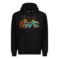 Black Blessed Mama Premium Hoodie - FaDigitalArtStudio