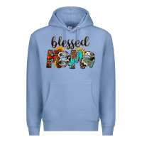 Colony Blue Blessed Mama Premium Hoodie - FaDigitalArtStudio