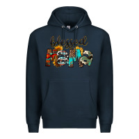 Navy Blessed Mama Premium Hoodie - FaDigitalArtStudio