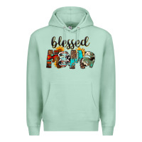Seafoam Blessed Mama Premium Hoodie - FaDigitalArtStudio
