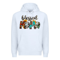 White Blessed Mama Premium Hoodie - FaDigitalArtStudio