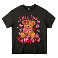 Asphalt little miss valentine teddy bear Heavy Core Tee - LillyAllenDesigns
