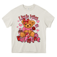 Cream little miss valentine teddy bear Heavy Core Tee - LillyAllenDesigns