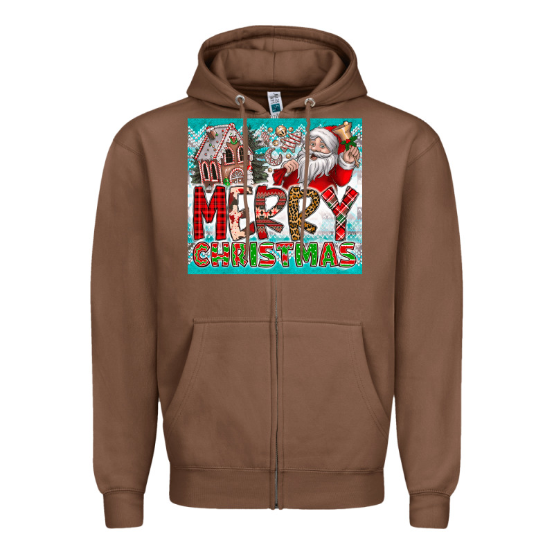 Merry Christmas Zipper Hoodie by CowhideDigitalArt | Teevron