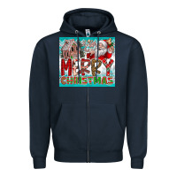 Navy merry Christmas Zipper Hoodie - CowhideDigitalArt