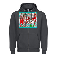 Smoke merry Christmas Zipper Hoodie - CowhideDigitalArt