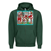 Sports Green merry Christmas Zipper Hoodie - CowhideDigitalArt