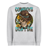 Heather Grey Cowboys Don't Die Heavyweight Sweatshirt - FaDigitalArtStudio