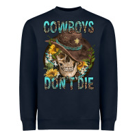 Navy Cowboys Don't Die Heavyweight Sweatshirt - FaDigitalArtStudio
