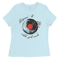 Baby Blue Mens Keepin' It Old School - Retro Ladies Tee - minhPixels