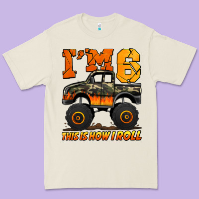 I'm Six This Is How I Roll Monster Truck Birthday Premium Tee Designed By Jasminsmagicworld