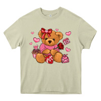 Mossy valentines day teddy bear Heavy Core Tee - LillyAllenDesigns