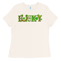 Bone st. patrick's day lucky with clovers and horseshoe Ladies Tee - RanaPortraitStore