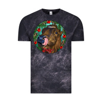 Cloud Black Longhorn Cow Christmas Vintage Tee - RanaPortraitStore