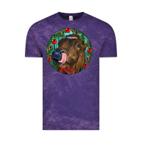 Cloud Purple Longhorn Cow Christmas Vintage Tee - RanaPortraitStore