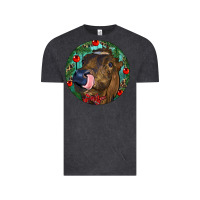Vintage Black Longhorn Cow Christmas Vintage Tee - RanaPortraitStore