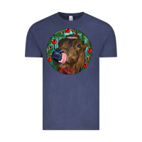 Vintage Denim Longhorn Cow Christmas Vintage Tee - RanaPortraitStore