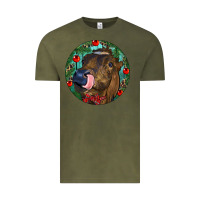 Vintage Olive Longhorn Cow Christmas Vintage Tee - RanaPortraitStore