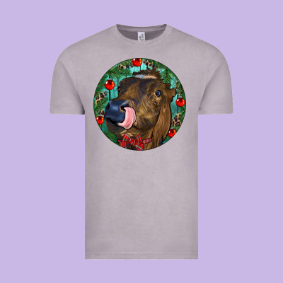 Longhorn Cow Christmas Vintage Tee Designed By Ranaportraitstore