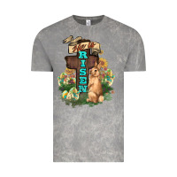 Cloud Rock He is risen Bunny Cross Easter Day Vintage Tee - HowdyJamesFarm