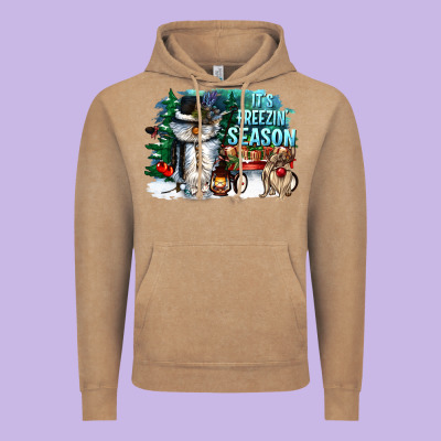 Its Freezin Season Vintage Hoodie Designed By Cowgirlartshop