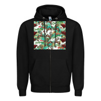 Black christmas magic pattern Zipper Hoodie - CowhideDigitalArt