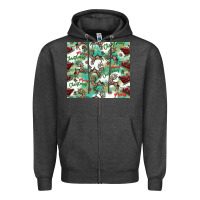Charcoal Heather christmas magic pattern Zipper Hoodie - CowhideDigitalArt