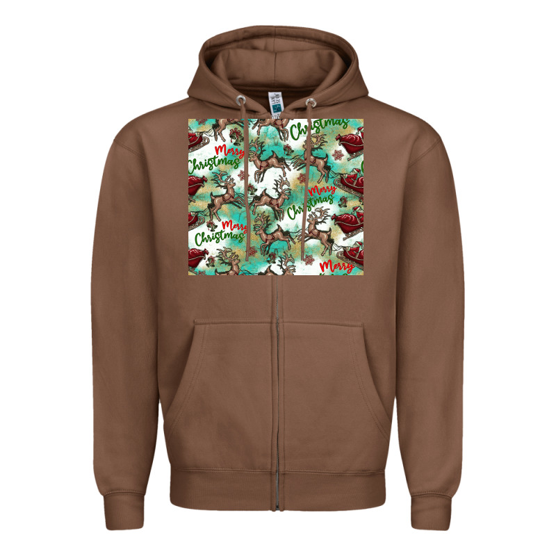 Christmas Magic Pattern Zipper Hoodie by CowhideDigitalArt | Teevron