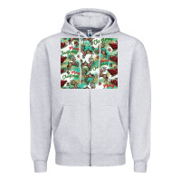 Heather Grey christmas magic pattern Zipper Hoodie - CowhideDigitalArt