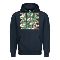 Navy christmas magic pattern Zipper Hoodie - CowhideDigitalArt