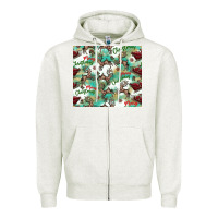 Oatmeal Heather christmas magic pattern Zipper Hoodie - CowhideDigitalArt