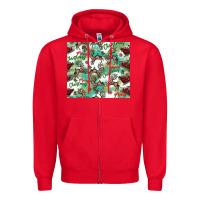 Red christmas magic pattern Zipper Hoodie - CowhideDigitalArt