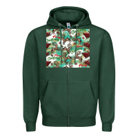 Sports Green christmas magic pattern Zipper Hoodie - CowhideDigitalArt