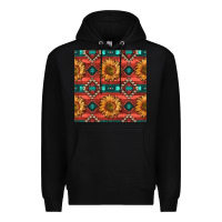 Black native american aztec seamless pattern 2 Premium Hoodie - BundleAndBundleShop