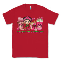 Red Cafecito y Chisme Coffee Cups Classic Tee - texasbilliewilder