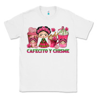White Cafecito y Chisme Coffee Cups Classic Tee - texasbilliewilder
