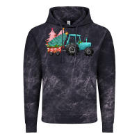 Cloud Black Christmas tree tractor Vintage Hoodie - CowGirlArtShop