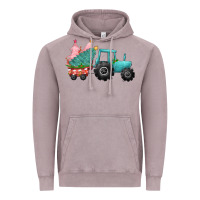 Vintage Zinc Christmas tree tractor Vintage Hoodie - CowGirlArtShop