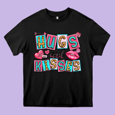 Hugs And Kisses Heavy Core Tee Designed By Lillyallendesigns